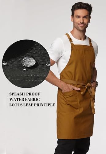 Cross Back Apron for Men Chef Pockets 4251JX - Image 5