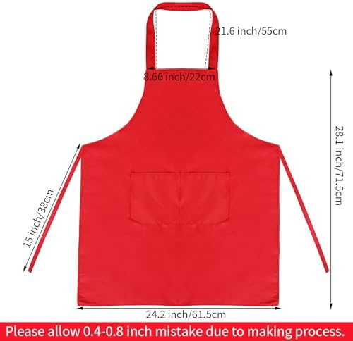 Fengek 8 Pcs Bib Apron for Unisex Colorful Kitchen Apron Bulk - Image 2