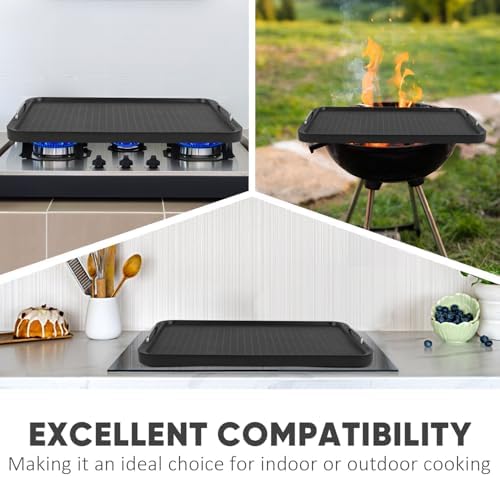 CUSIMAX Stove Top Griddle Pan, 14.96"x8.66" Aluminum Non-stick Griddle Pan - Image 5