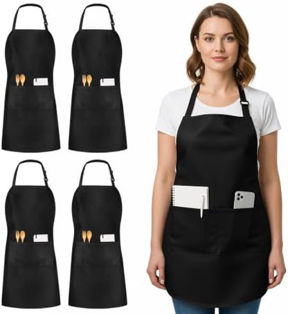 Utopia Kitchen Bib Aprons 4 Pack Adjustable by UTOPIAKITCHEN