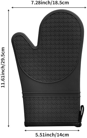Silicone Oven Mitts, Heat Resistant 500F Kitchen Mitts 2PCS, 11.6" BPA-Free - Image 2