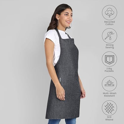 Chef Apron, Recycled Cotton Kitchen Apron - Image 2