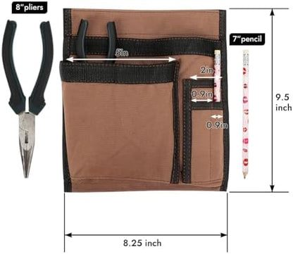 5-Pocket Tool Belt for Men, Durable Canvas Construction, Adjustable Belt - Image 3