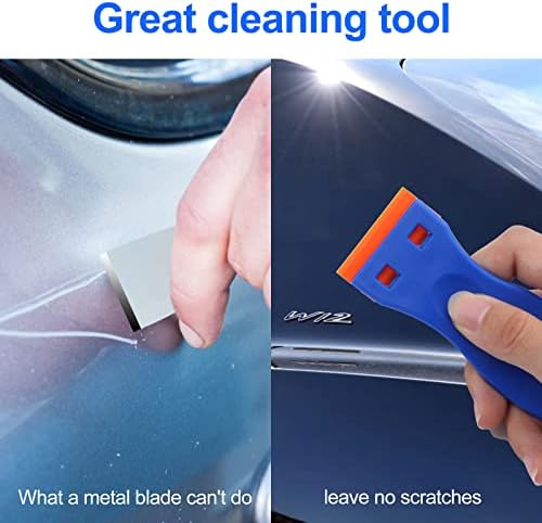 4 Pcs Plastic Razor Blade Scraper and 100 Pcs Blades, Remove Label Decal Tool， - Image 5