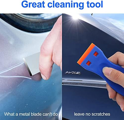 4 Pcs Plastic Razor Blade Scraper and 100 Pcs Blades, Remove Label Decal Tool， - Image 5