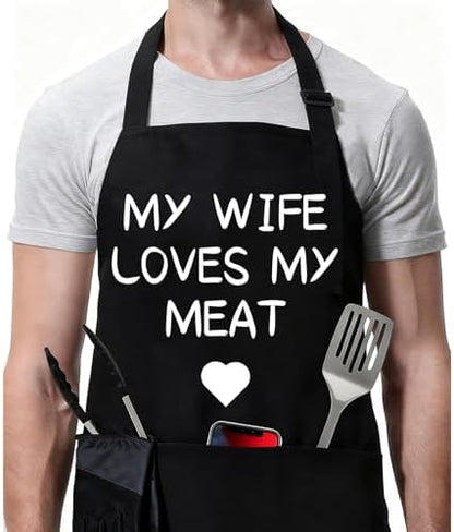 Rosoz Funny BBQ Black Chef Aprons by Rosoz