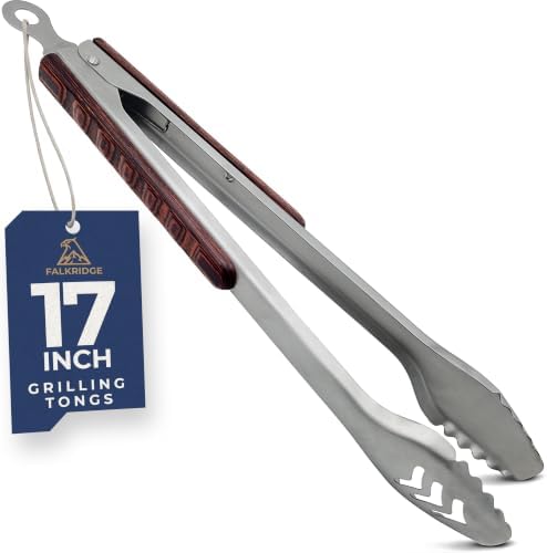 17-Inch Metal Tongs for Grilling by Falkridge