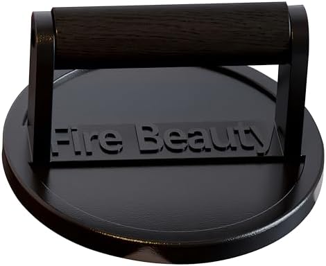 Fire Beauty 6.5 Inch Enamel Cast Iron Burger Press by FireBeauty
