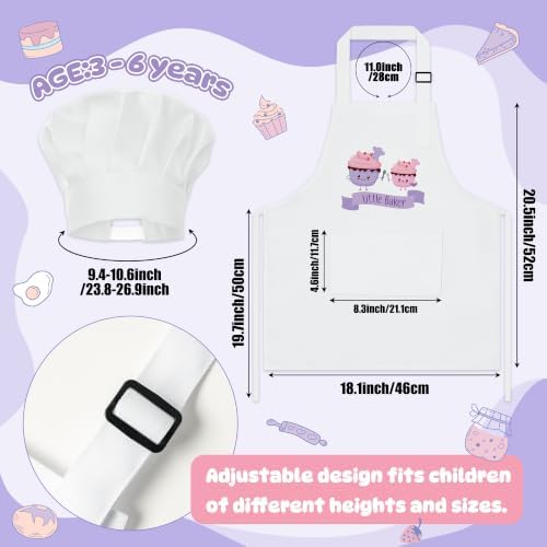 Kids Apron and Chef Hat Set, Funny Adjustable Kitchen Apron - Image 3