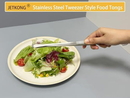 JETKONG 3 Pcs Extra Long Kitchen Tweezers 9 12 14 Inch Heavy Duty Stainless - Image 5