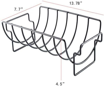 BBQ Rib Racks for Smoking, Turkey Roasting Rack Roast Rack Dual Purpose fit for - Image 5