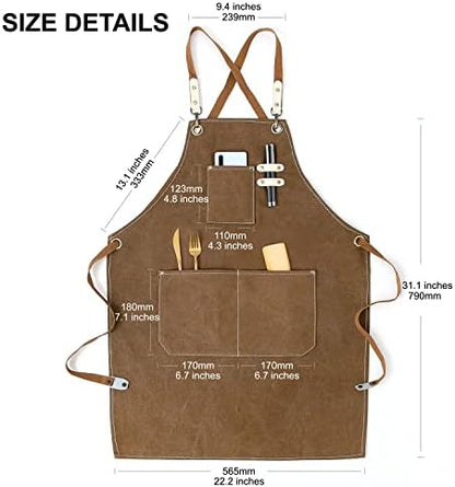 Hongsome Cotton Canvas Cross Back Apron - Image 6