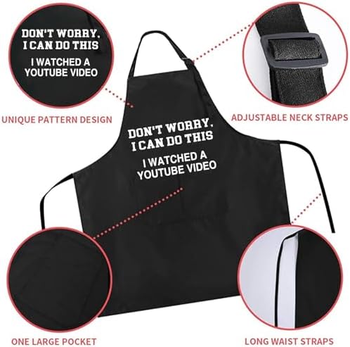 Rosoz Funny BBQ Black Chef Aprons - Image 3