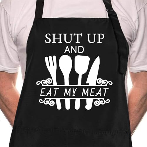 Rosoz Funny BBQ Black Chef Aprons by Rosoz