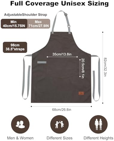 Chef Apron w/Pockets, Adjustable Strap - Image 4