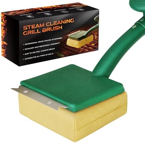 Grill Brush Bristle Free with Scraper, BBQ Replaceable Cleaning Head, Barbecue by AslyYardMngSter