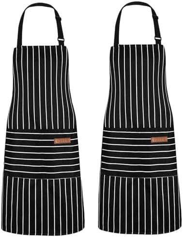 2Pack Adjustable Kitchen Apron for Women Men by ZAIORD