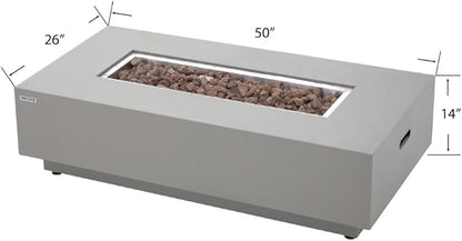 Westwood 50” Propane Fire Pit Smokeless Firepit Converts to Outdoor Gas Fire Pit for Outside Patio Firepit Table Includes Windscreen Rain & Tank Cover Lava Rocks Lid CSA Certified