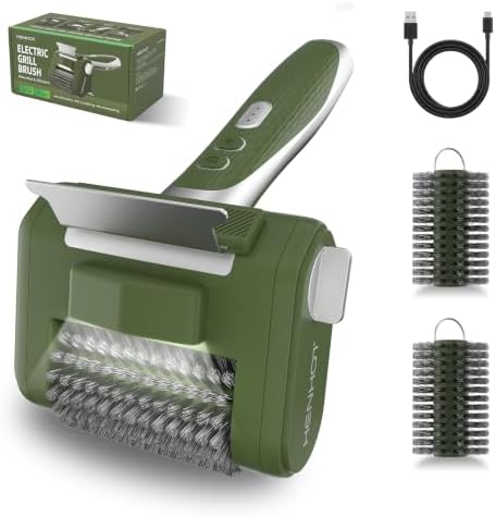 Electric Grill Brush, High-Torque Motor & Detachable Brush Head, 2 Heads by SpecializedinPortableChargerforEasiestLife