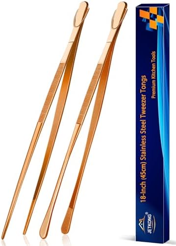 JETKONG 2 Pcs 18 Inch Stainless Steel Grill Tongs Heavy Duty Giant Tweezer Tongs by JETKONG