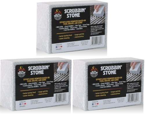 Better Grillin Scrubbin Stone Grill Cleaning Brick Block | Griddle Stone | by BETTERGRILLIN