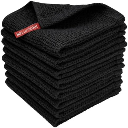 100% Cotton Waffle Weave Kitchen Towels, 8 Pack Dish Cloths by FreeNook