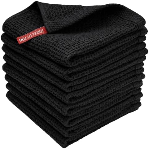 100% Cotton Waffle Weave Kitchen Towels, 8 Pack Dish Cloths by FreeNook