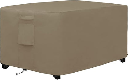 Easy-Going Outdoor Fire Pit Cover Rectangle 52" Lx34 Wx24 H, Durable Outdoor Gas Firepit Cover, Waterproof and Weatherproof Cover for Fire Pit, Camel