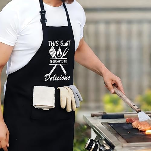Funny Aprons For Men, Father's Fathers Day Kitchen Gifts For Dad Father Daddy - Image 3