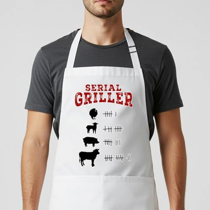 Custom Grill Master Aprons for Men, Mens Grilling Gifts for Fathers Day - Image 3