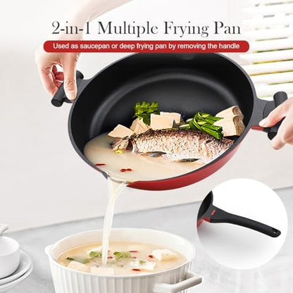 14 Inch Large Deep Frying Pan Skillet - Image 2