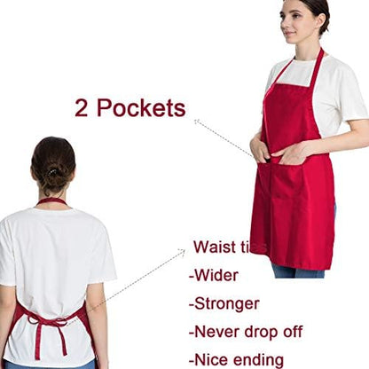 16 PCS Plain Color Bib Adult Apron - Image 2