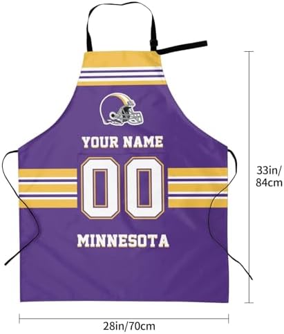 Personalized Football Style Aprons Add Name and Number Kitchen Aprons Work - Image 4