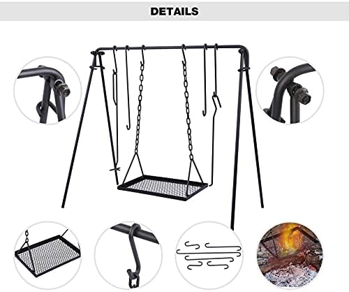 REDCAMP Swing Campfire Grill Stand - Image 3
