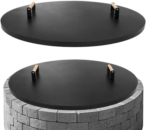 G GOOD GAIN Firepit Lid Round 38 Inch, Rust Resistant Fire Pit Lid Cover by GGOODGAIN