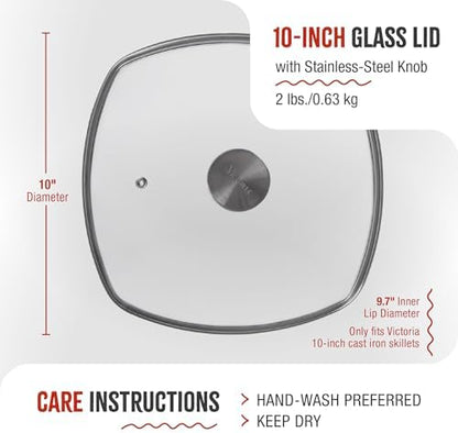 9.7-Inch Glass Lid for Victoria Square 10-Inch Square Skillet or Pan, Custom - Image 6