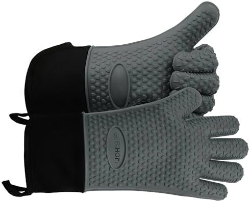 GEEKHOM BBQ Gloves Heat Resistant Oven Mitts by GEEKHOM