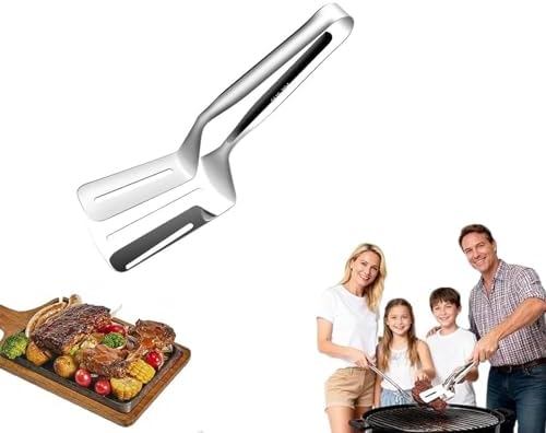 2-in-1 Anti-Scald BBQ Stainless Steel Grill Clamp Spatula by Unknown