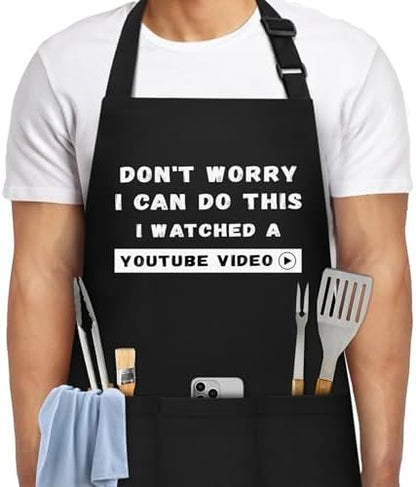 NLUS Funny Aprons for Men, Men’s Funny Apron for Chef Cooking Grilling BBQ by NLUS