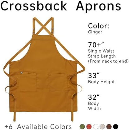 Cross Back Apron for Men Chef Pockets 4251JX - Image 6