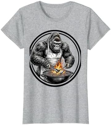 Gorilla Grill Master Apron BBQ Illustration T-Shirt by Mademark