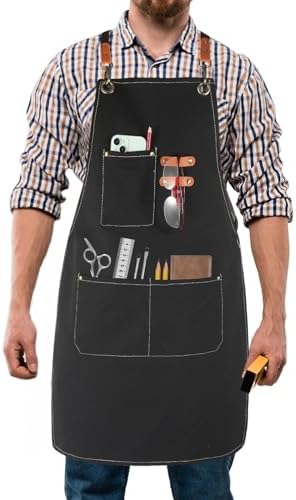 Unisex Woodworking Work Apron, 16oz Multi-Pocket Canvas Apron by Unknown
