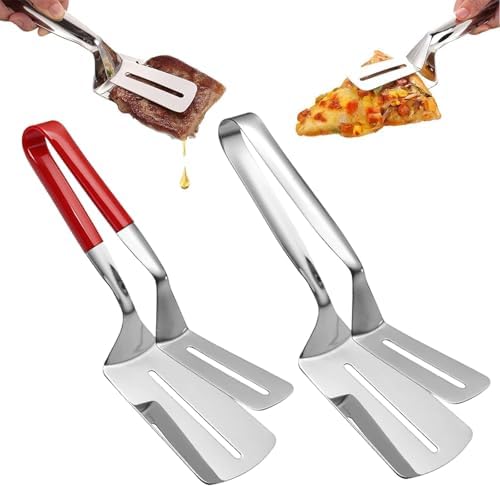 2Pcs Double-Sided Stainless Steel Grill Clamp Spatula, All-Purpose Shovel Clip by Unknown