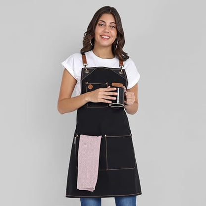 Chef Apron, Recycled Cotton Kitchen Apron - Image 5