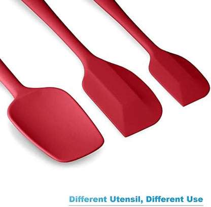 3-Piece Silicone Spatula Set, 600°F Heat Resistant, Wine Red - Image 6