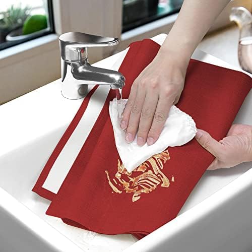Wipeable Table Runner, Thick Farmhouse Runner, Rustic for Kitchen, Bedroom, Living Room, Indoor and Outdoor (36'', Red)