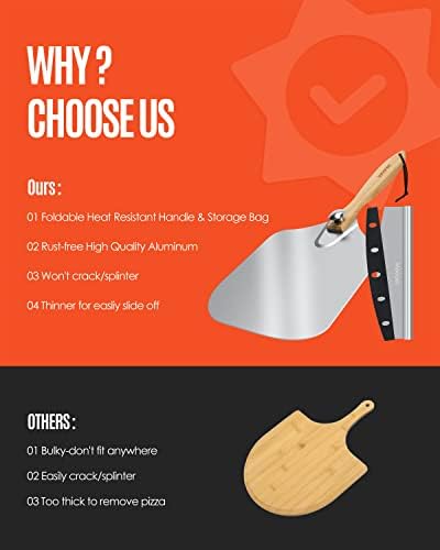 Mooues Pizza Peel Aluminum 17 inch Pizza Spatula - Image 7