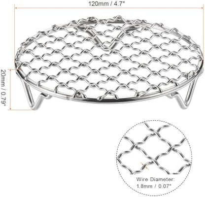 HARFINGTON Round Cooking Rack 4.7-inch 201 Stainless Steel Cross Wire Barbecue - Image 2
