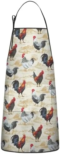 Chicken Kitchen Aprons with Utility Pockets Women Funny Adjustable Bib Baking - Image 7