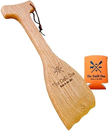 The Grill Oar - Wooden Grill Scraper and Cleaner, Made in the USA, Premium Red by Simply+Better